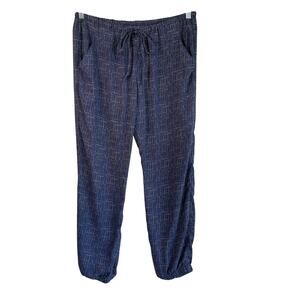 CAbi Texture Slouch Jogging‎ Pant Navy White Polka Dots Womens M Beach Coverup